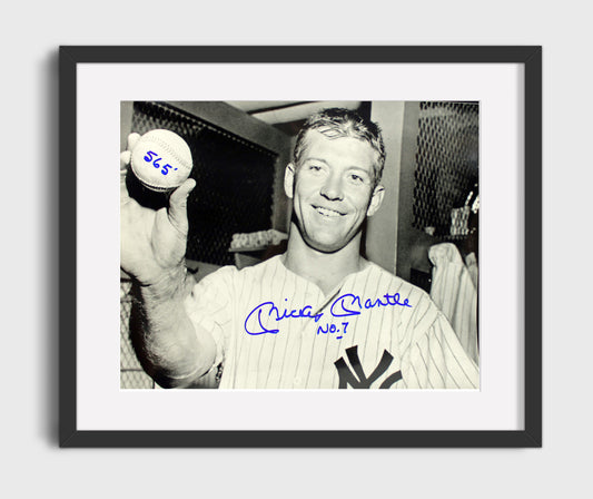 Mickey Mantle - Holding 565 Foot Home Run Ball 8x10 Canvas baseball wall art