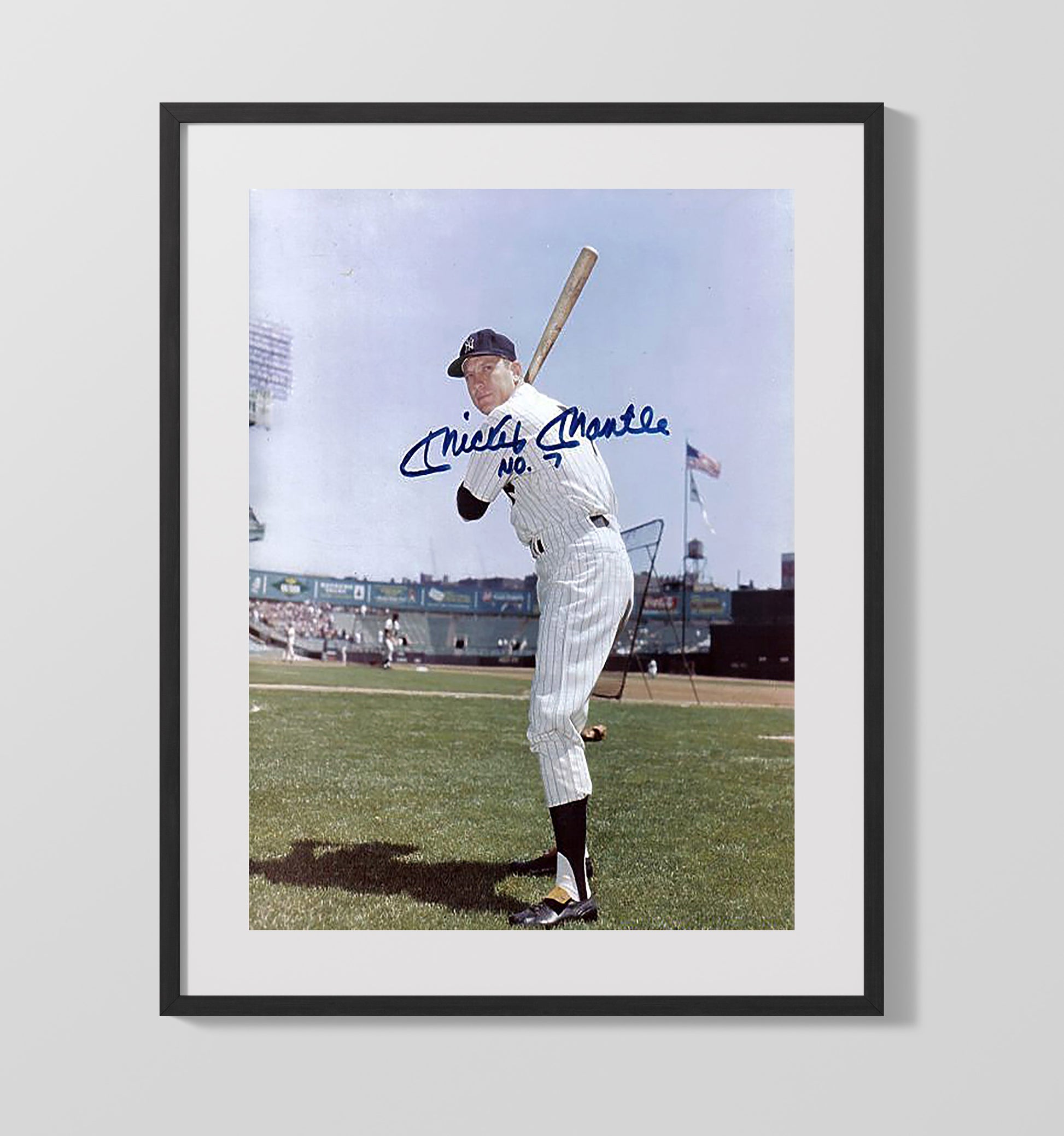 Mickey Mantle - New York Baseball Batting Stance Ready To Rake Wall Art 16x20 Gallery Frame wall art print – Baseball Wall Art decor