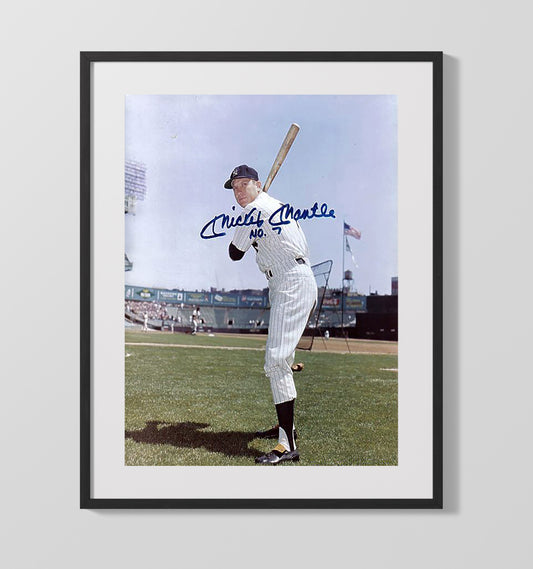 Mickey Mantle - New York Baseball Batting Stance Ready To Rake 8x10 Canvas baseball wall art