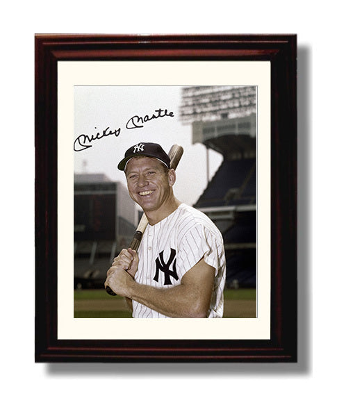 Mickey Mantle - New York Legend Stadium Portrait Baseball Wall Art 8x10 Beveled Frame wall art print – Baseball Wall Art decor