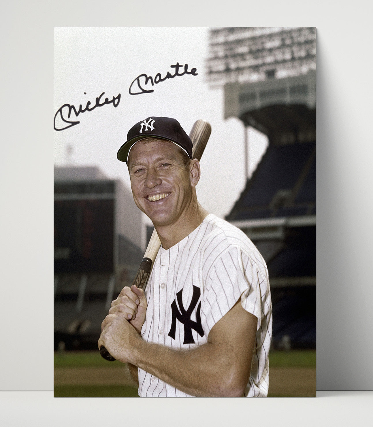 Mickey Mantle - New York Legend Stadium Portrait Baseball Wall Art 16x20 Unframed Print wall art print – Baseball Wall Art decor