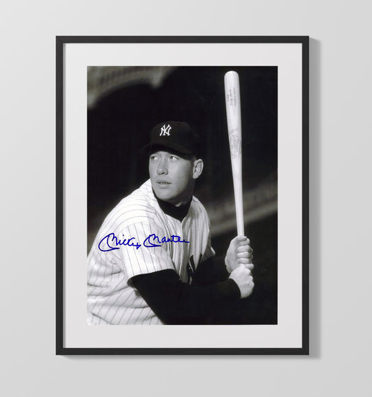 Mickey Mantle - New York Legend Vintage Batting Focus 8x10 Canvas baseball wall art