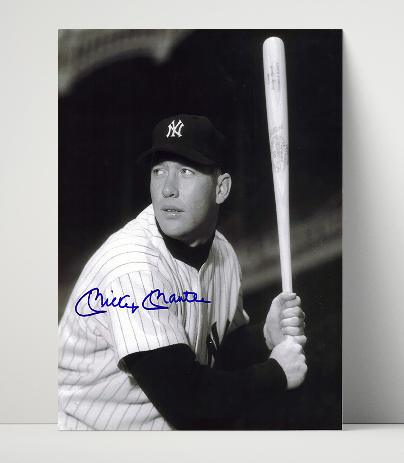 Mickey Mantle - New York Legend Vintage Batting Focus Baseball Wall Art 16x20 Unframed Print wall art print – Baseball Wall Art decor