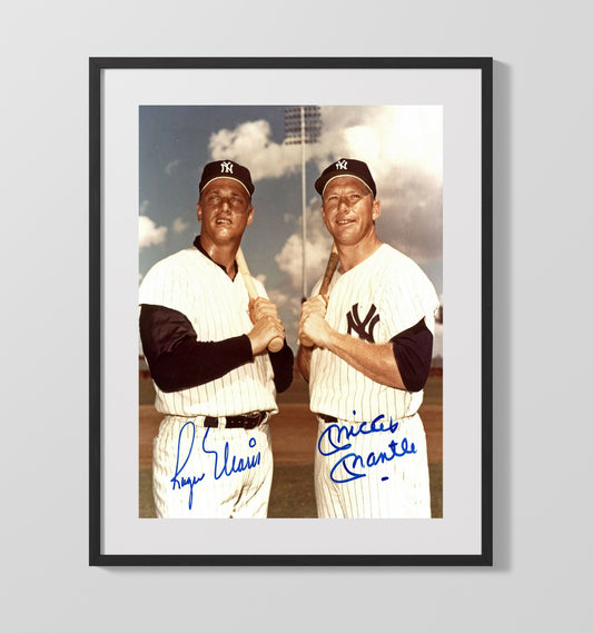 Mickey Mantle - New York Legends Spring Training With Maris 8x10 Canvas baseball wall art