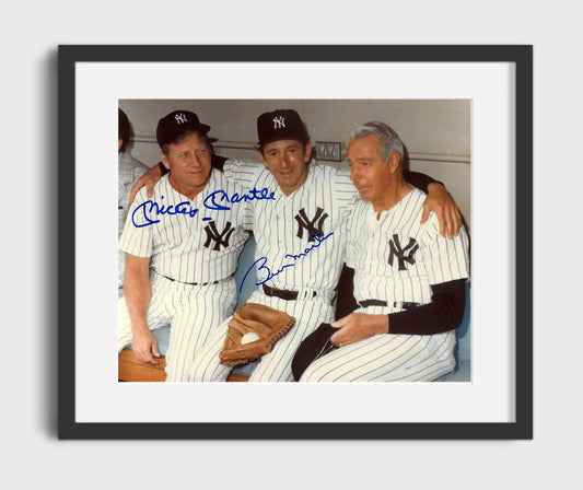Mickey Mantle and Billy Martin - Yankees Dugout 8x10 Canvas baseball wall art