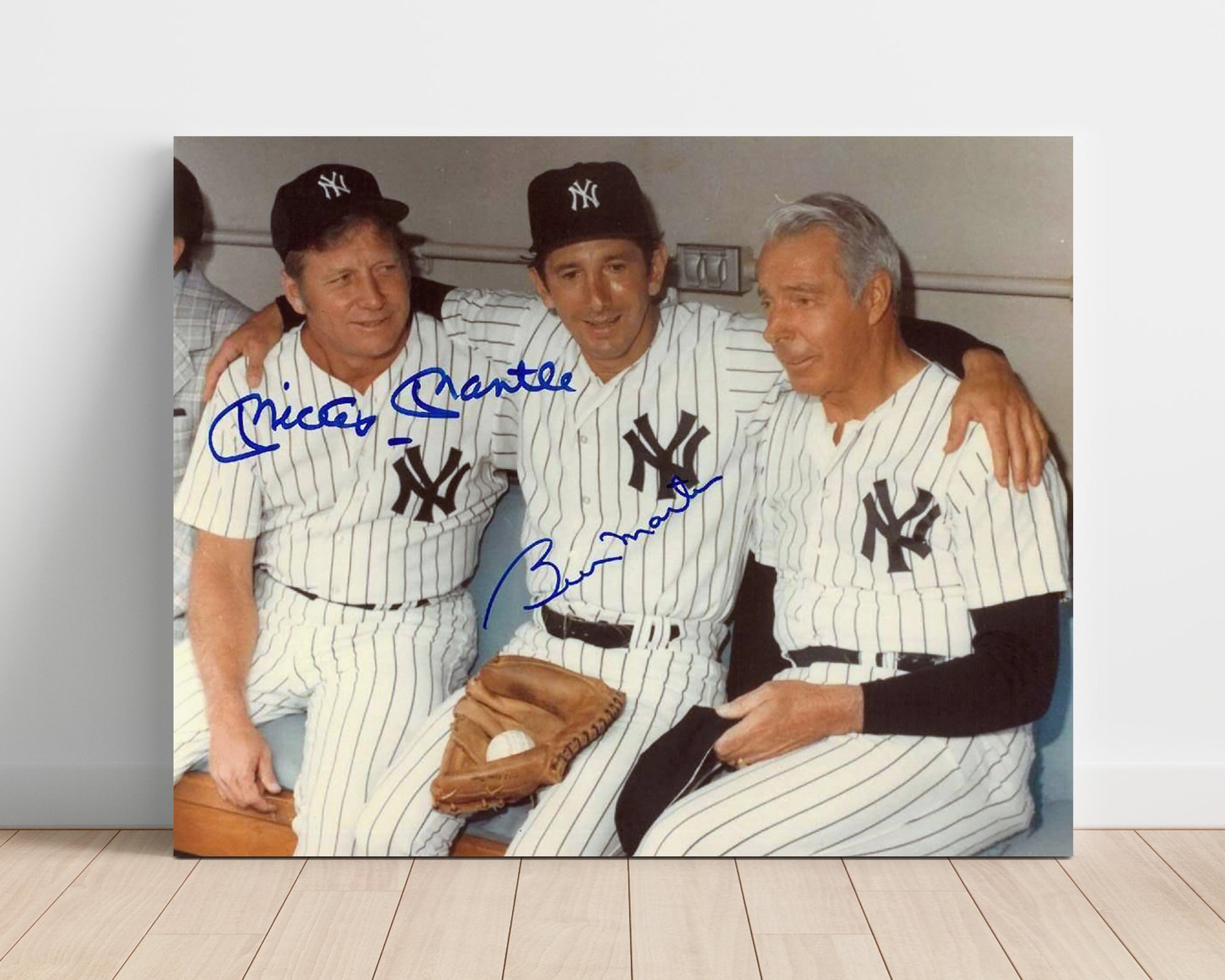 Mickey Mantle and Billy Martin - Yankees Dugout Era Baseball Wall Art 16x20 Unframed Print wall art print – Baseball Wall Art decor