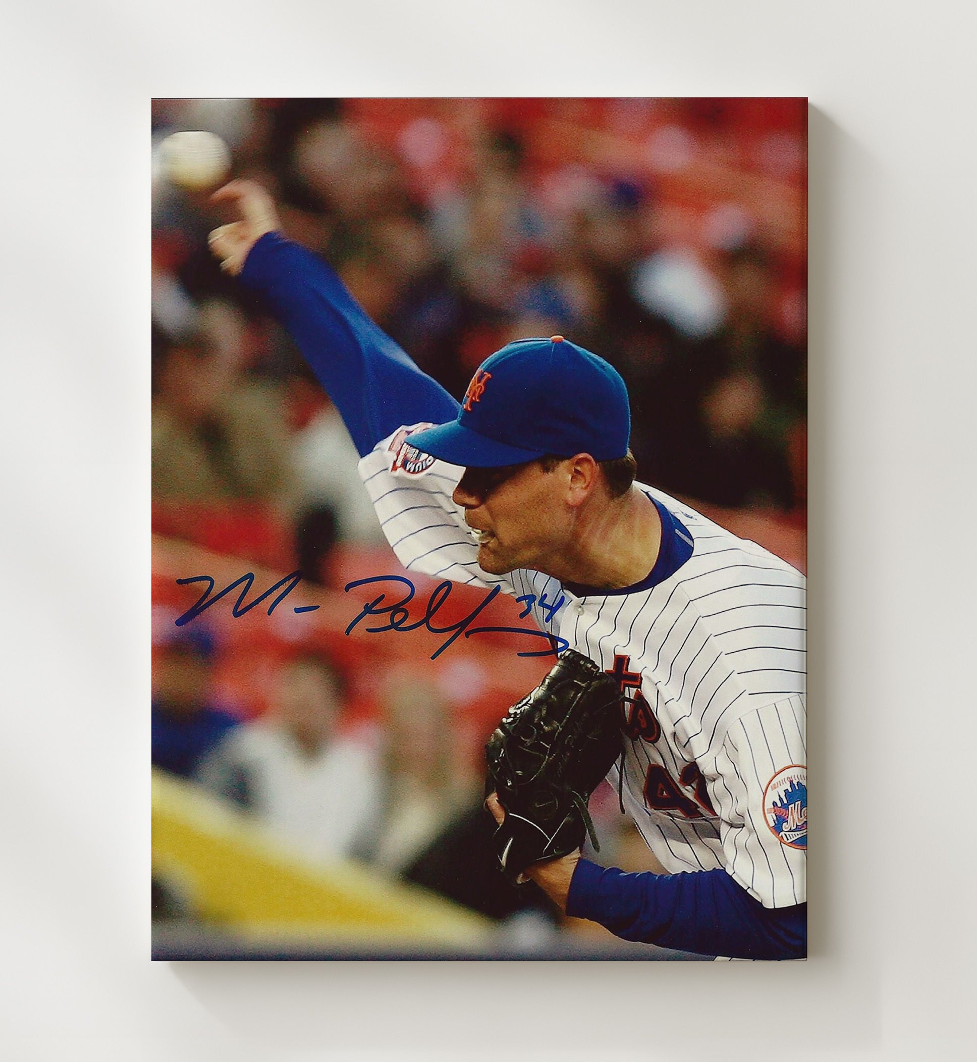 Mike Pelfrey - New York Baseball Pitch Release Wall Art 20x24 Canvas wall art print – Baseball Wall Art decor