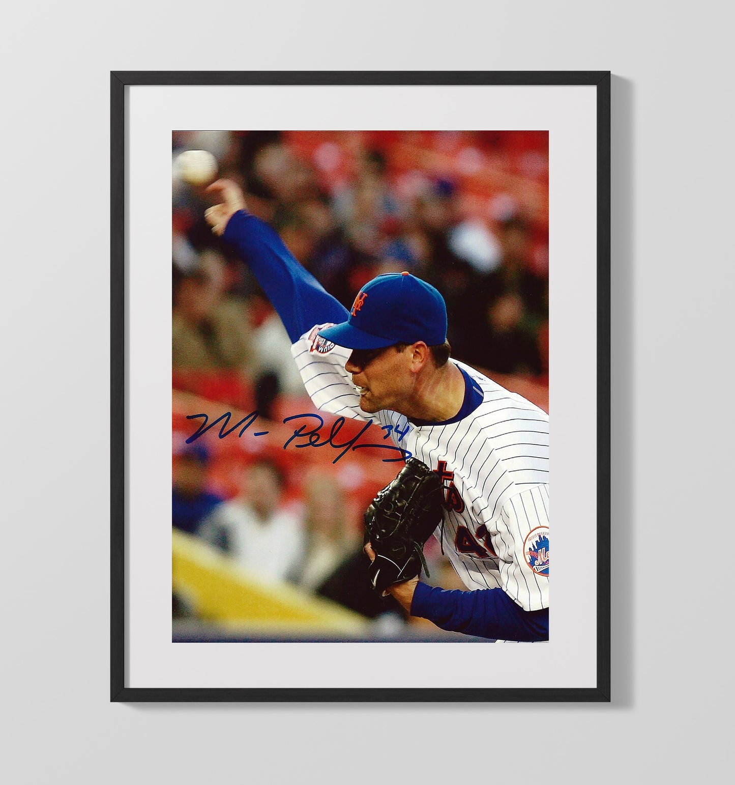 Mike Pelfrey - New York Baseball Pitch Release Wall Art 16x20 Gallery Frame wall art print – Baseball Wall Art decor