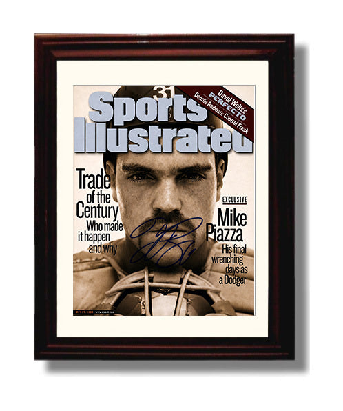 Mike Piazza - Power Catcher Spotlight SI Cover 1998 Baseball Wall Art 8x10 Beveled Frame wall art print – Baseball Wall Art decor