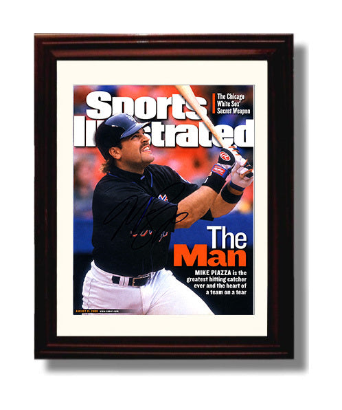 Mike Piazza - The Man SI Cover 2000 Baseball Wall Art 8x10 Beveled Frame wall art print – Baseball Wall Art decor