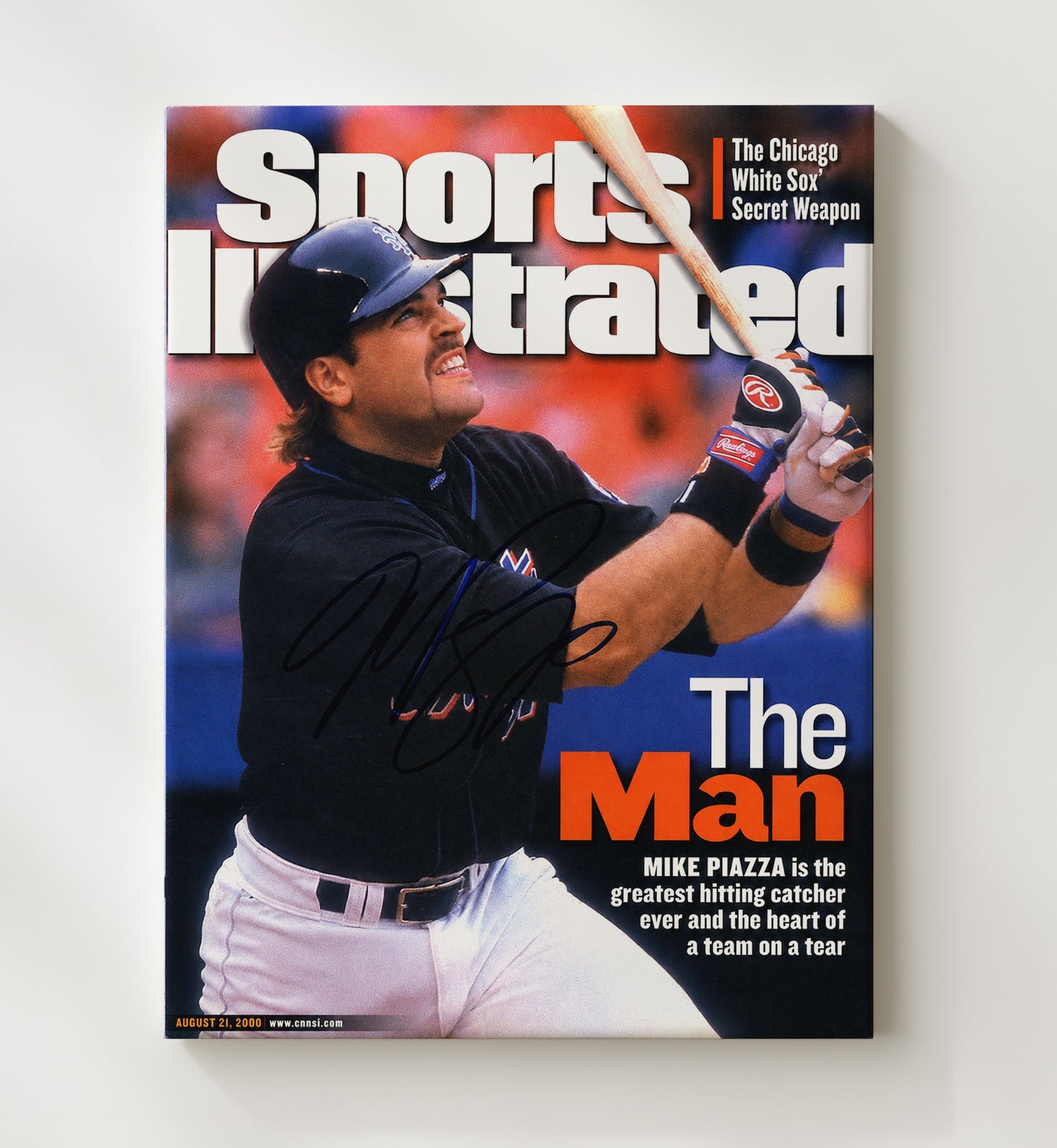Mike Piazza - The Man SI Cover 2000 Baseball Wall Art 20x24 Canvas wall art print – Baseball Wall Art decor