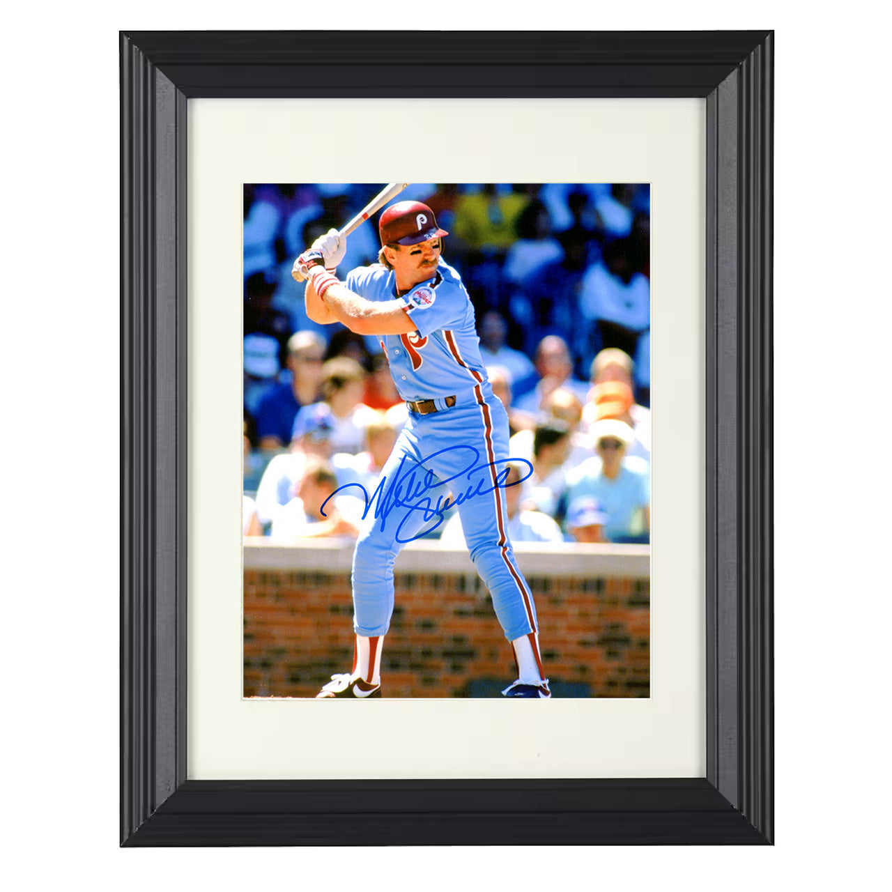 Mike Schmidt - Philadelphia Legend At Bat Power Swing 8x10 black beveled framed baseball wall art