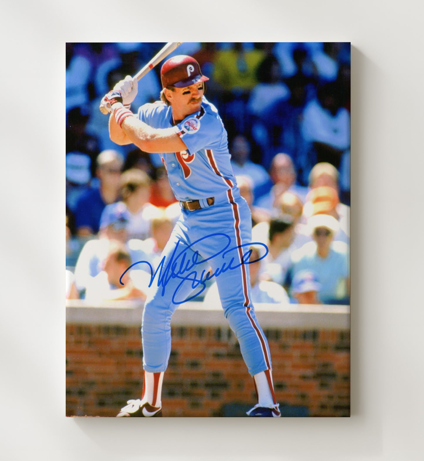 Mike Schmidt - Philadelphia Legend At Bat Power Swing Baseball Wall Art 20x24 Canvas wall art print – Baseball Wall Art decor