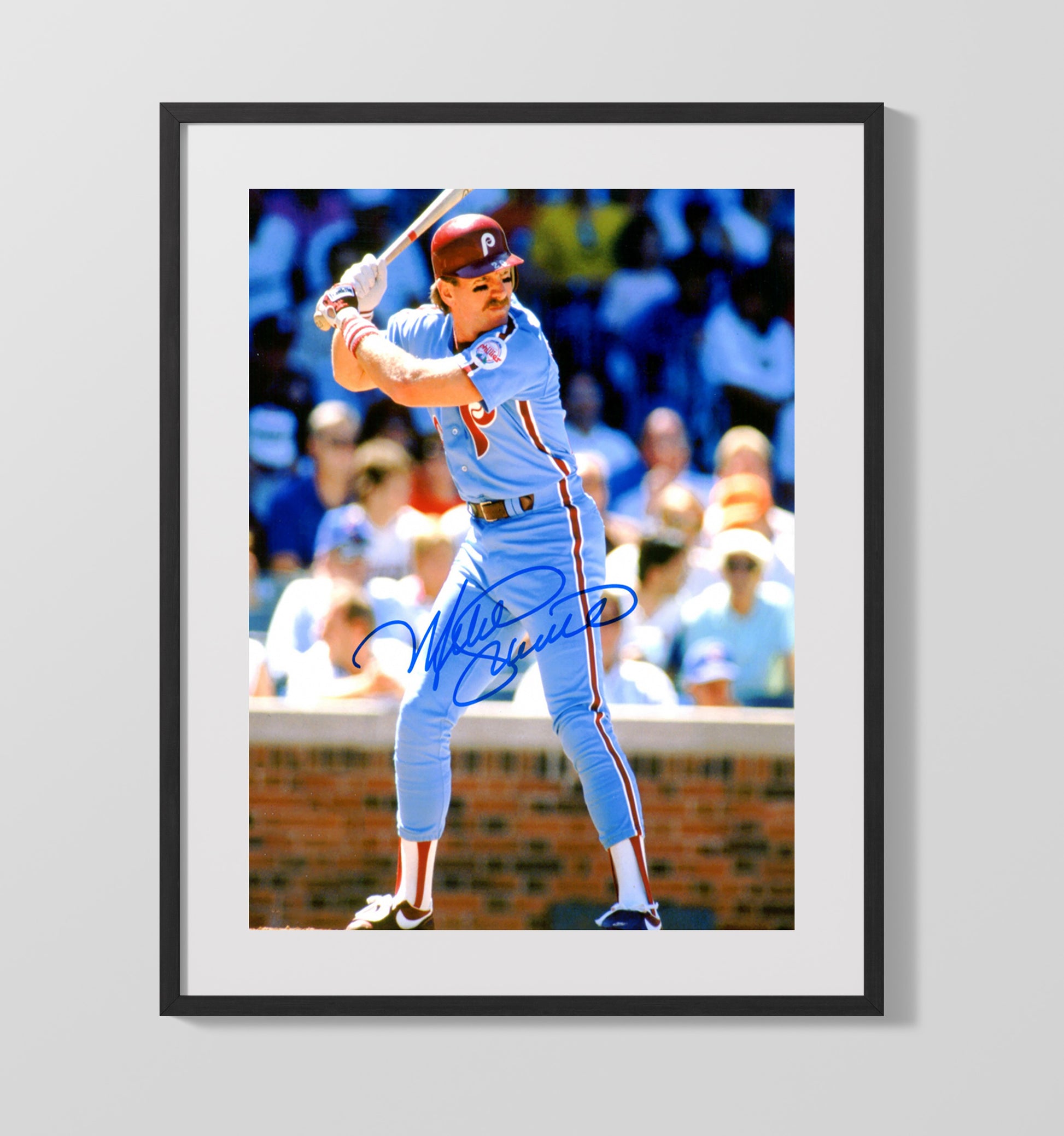 Mike Schmidt - Philadelphia Legend At Bat Power Swing Baseball Wall Art 16x20 Gallery Frame wall art print – Baseball Wall Art decor