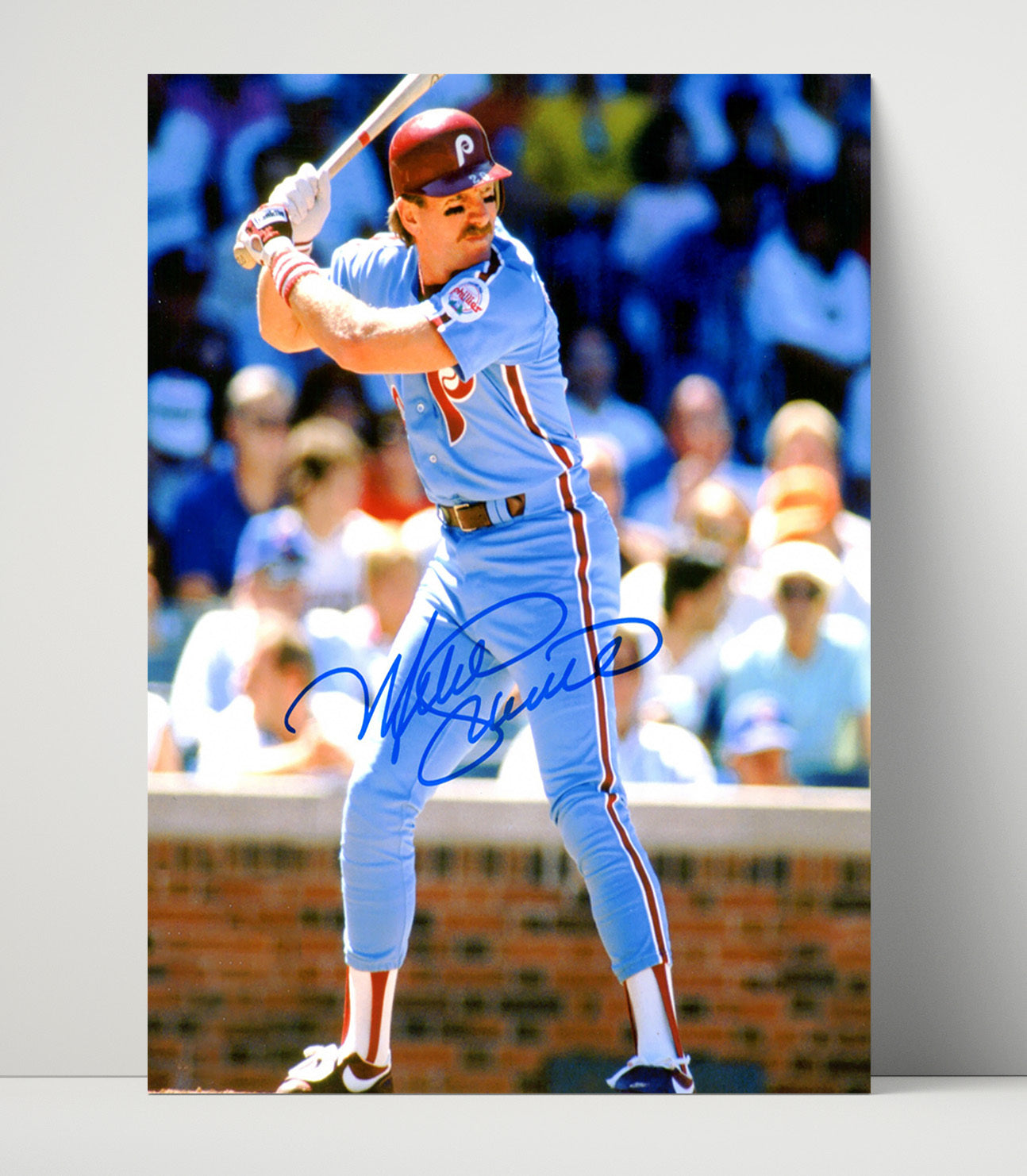 Mike Schmidt - Philadelphia Legend At Bat Power Swing Baseball Wall Art 16x20 Unframed Print wall art print – Baseball Wall Art decor