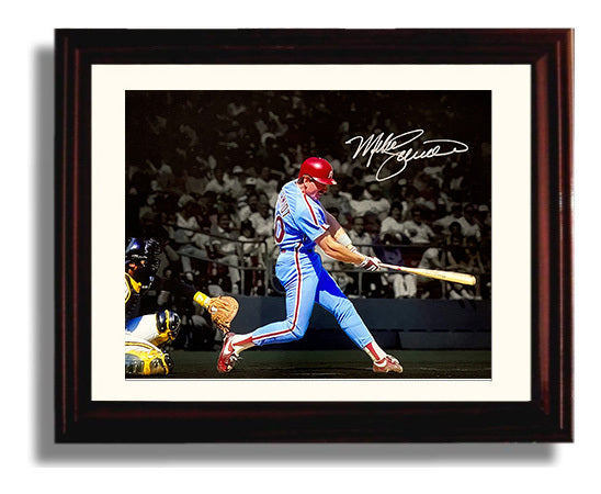 Mike Schmidt - Spotlight Power Swing Baseball Wall Art 8x10 Beveled Frame wall art print – Baseball Wall Art decor