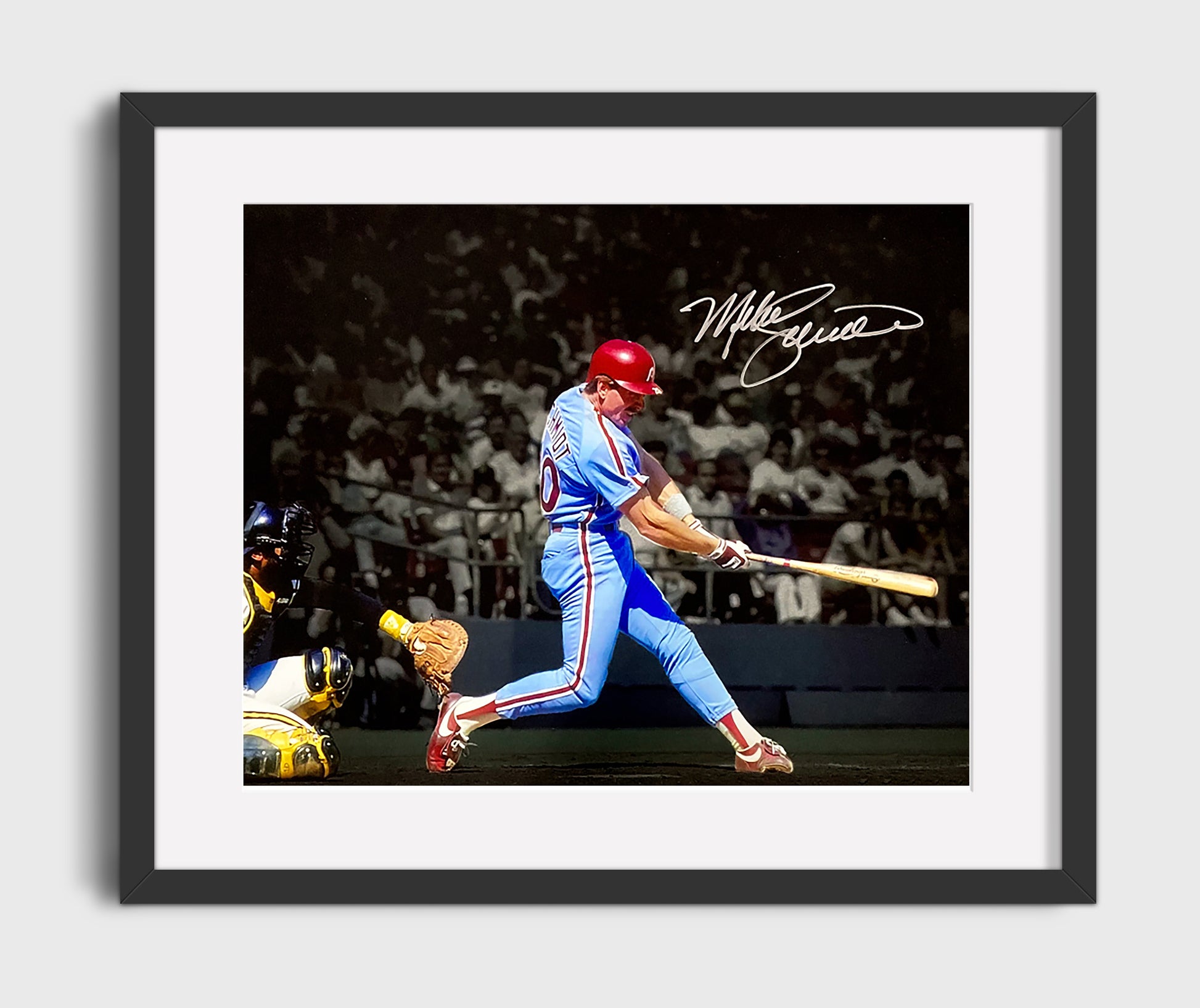 Mike Schmidt - Spotlight Power Swing Baseball Wall Art 16x20 Gallery Frame wall art print – Baseball Wall Art decor