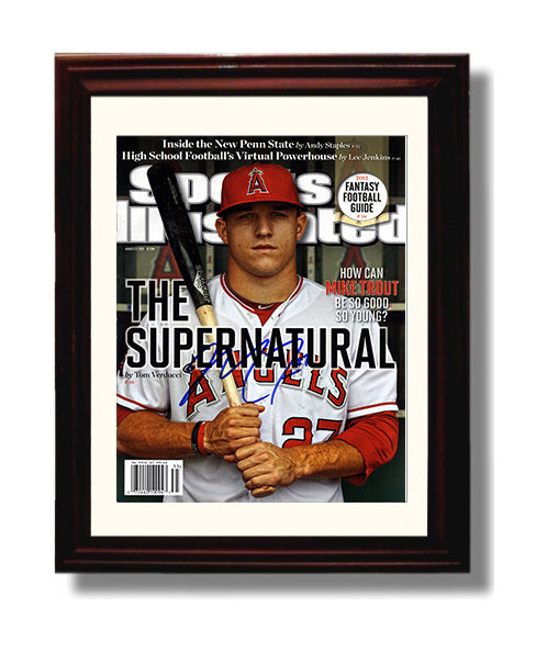 Mike Trout - Angels slugger feature SI Cover 2012 Baseball Wall Art 8x10 Beveled Frame wall art print – Baseball Wall Art decor