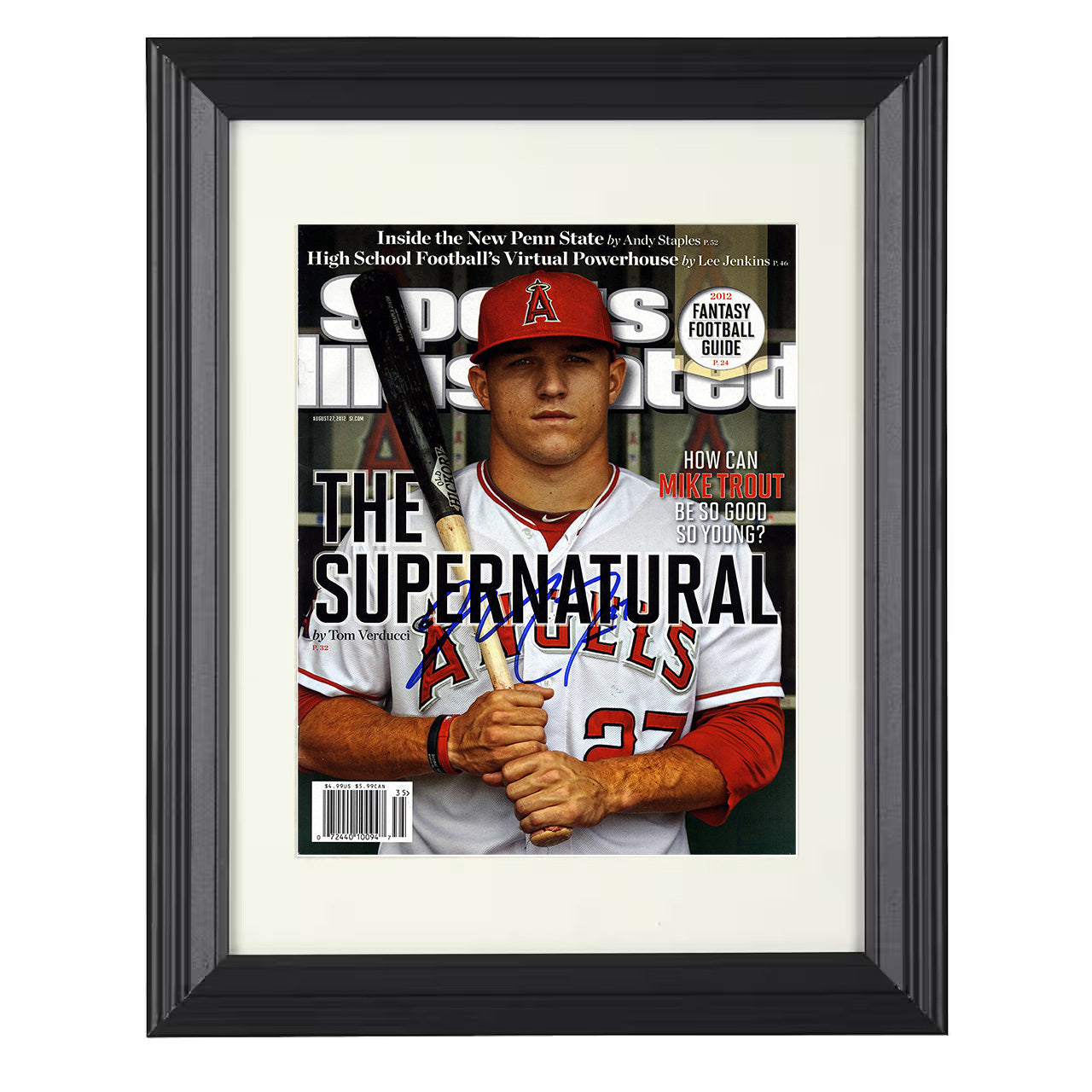 Mike Trout - Angels slugger feature SI Cover 2012 8x10 black beveled framed baseball wall art