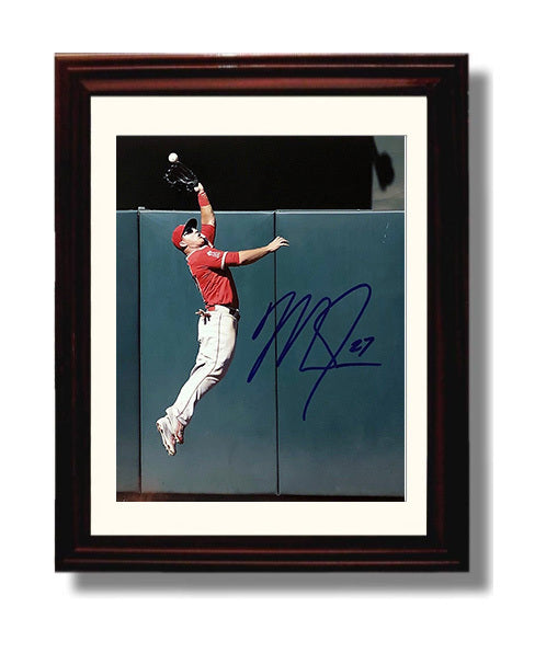 Mike Trout - Los Angeles Baseball Wall Leap Catch Wall Art 8x10 Beveled Frame wall art print – Baseball Wall Art decor