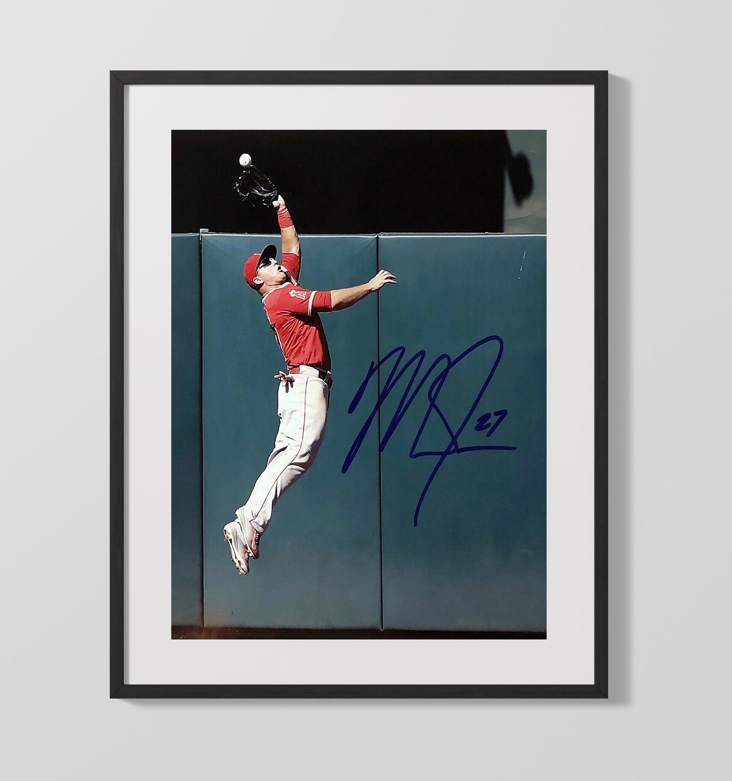 Mike Trout - Los Angeles Baseball Wall Leap Catch Wall Art 16x20 Gallery Frame wall art print – Baseball Wall Art decor