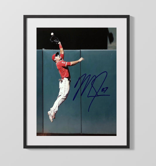 Mike Trout - Los Angeles Baseball Wall Leap Catch 8x10 Canvas baseball wall art