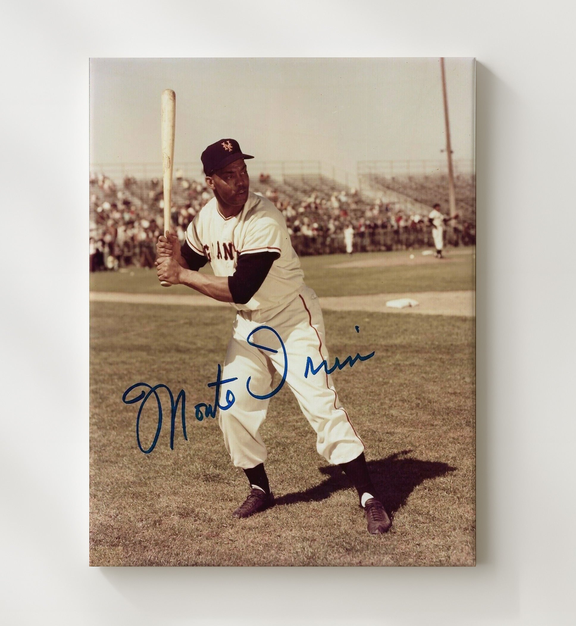 Monte Irvin - New York Baseball Spring Training Stance Wall Art 20x24 Canvas wall art print – Baseball Wall Art decor