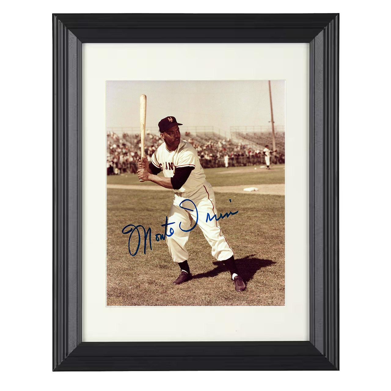 Monte Irvin - New York Baseball Spring Training Stance 8x10 black beveled framed baseball wall art
