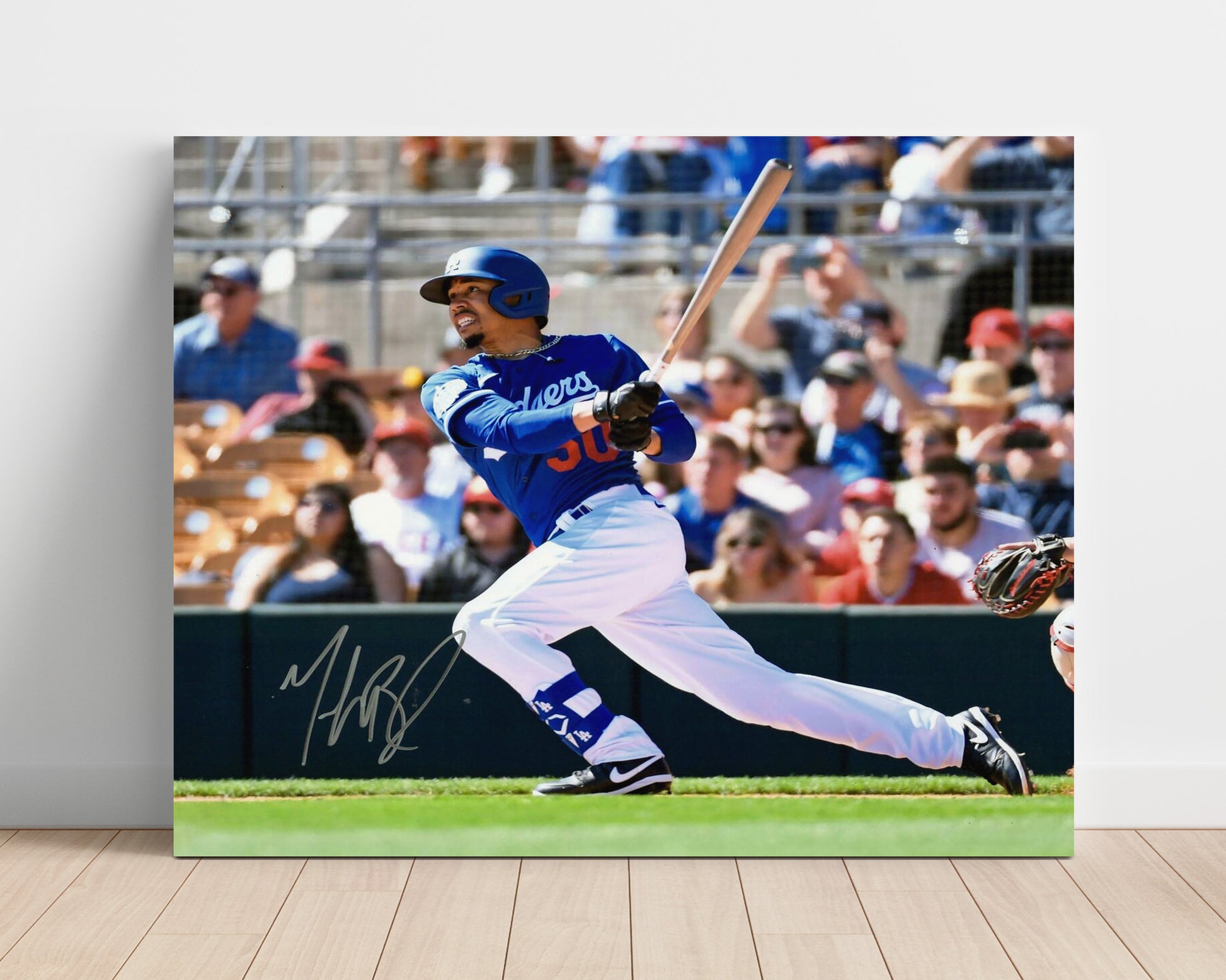 Mookie Betts - Dodgers Power Swing Baseball Wall Art 16x20 Unframed Print wall art print – Baseball Wall Art decor