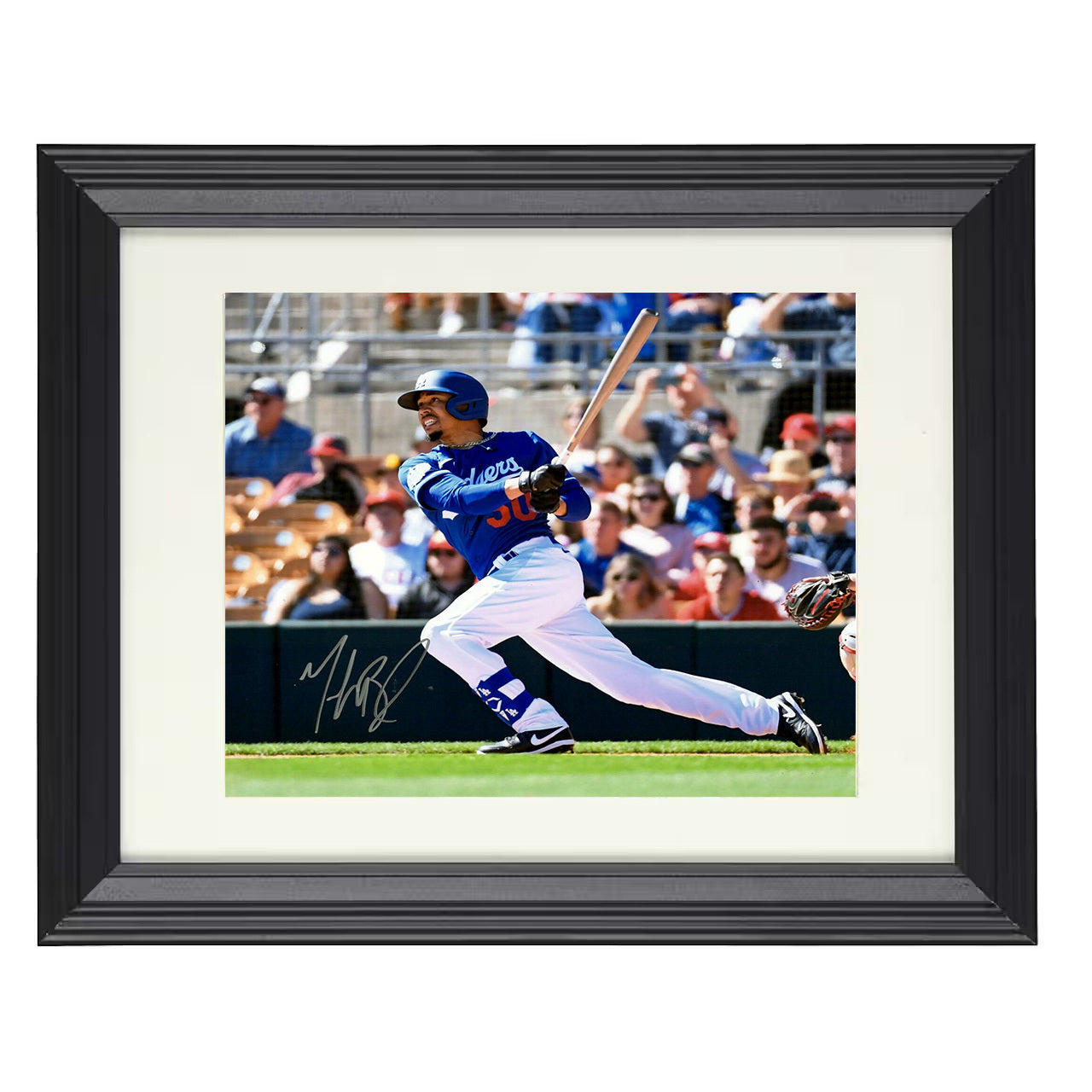 Mookie Betts - Dodgers Power Swing 8x10 black beveled framed baseball wall art