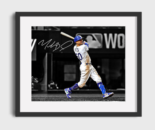 Mookie Betts - Dodgers Swing 8x10 Canvas baseball wall art