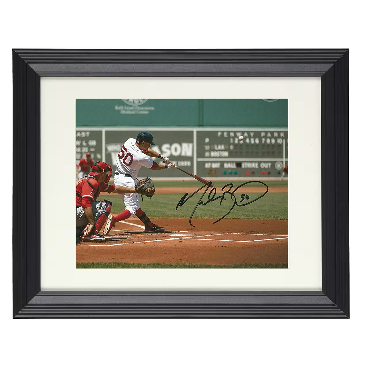 Mookie Betts - Making Contact 8x10 black beveled framed baseball wall art