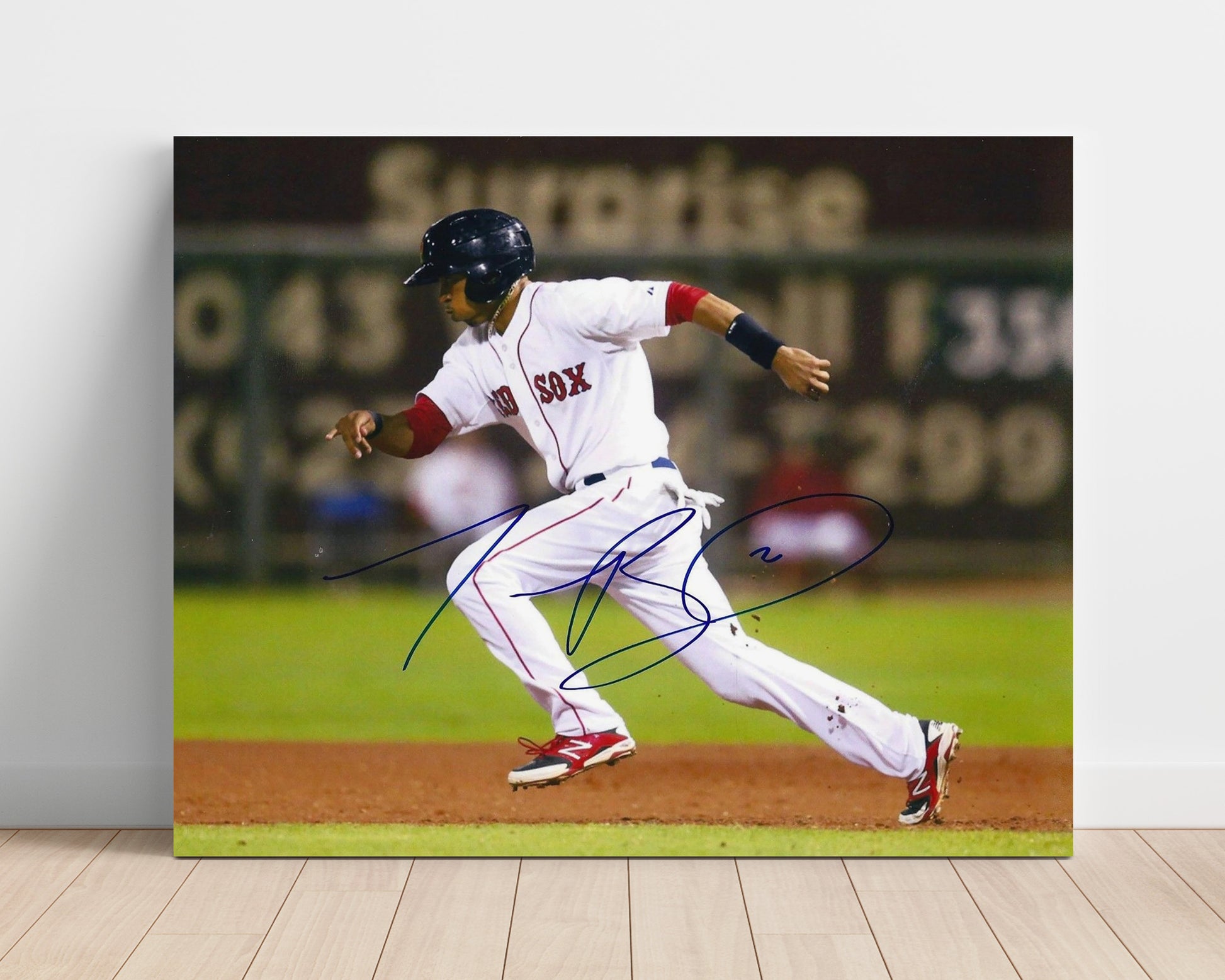 Mookie Betts - Rounding the Bases Baseball Wall Art 16x20 Unframed Print wall art print – Baseball Wall Art decor