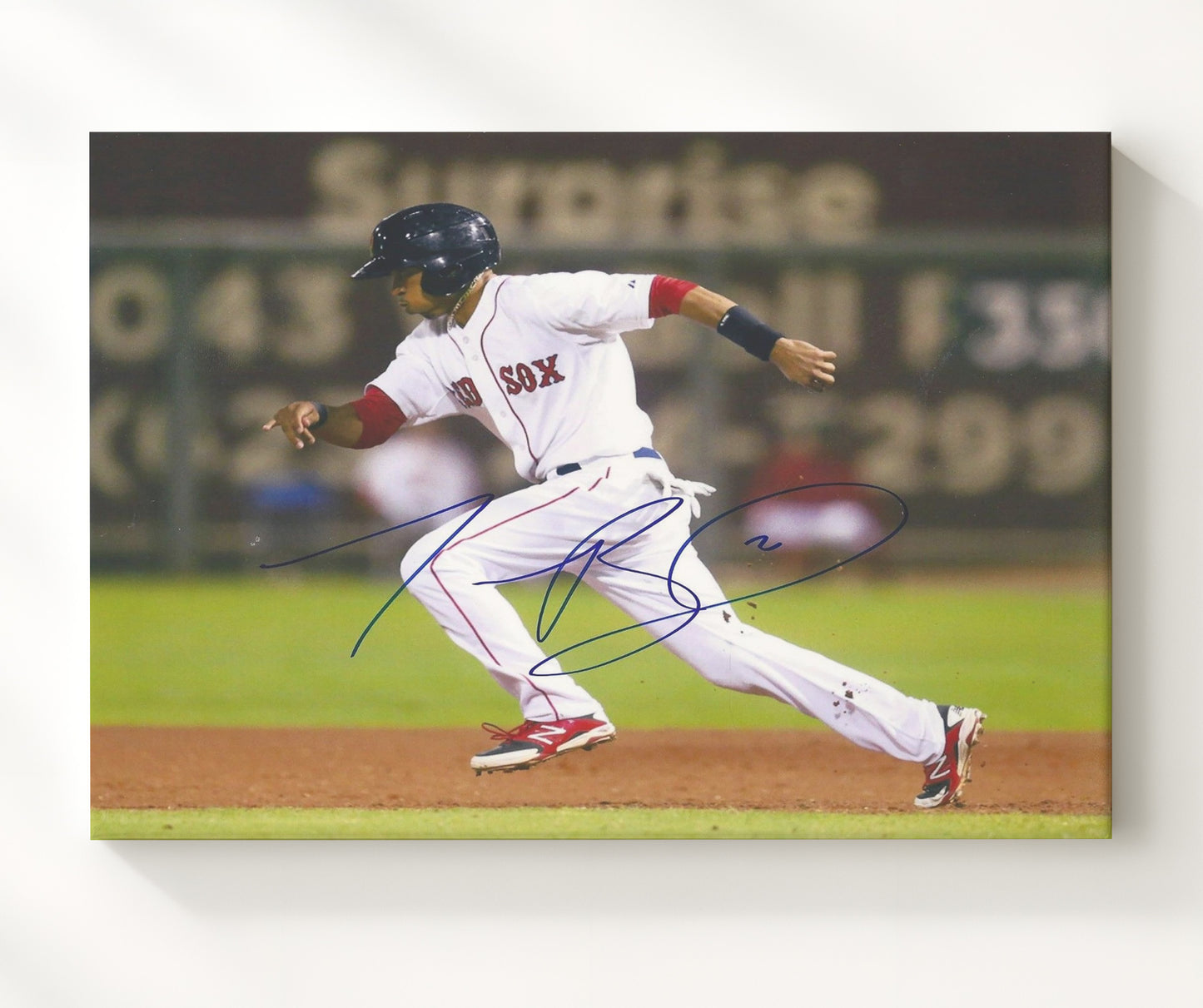 Mookie Betts - Rounding the Bases Baseball Wall Art 20x24 Canvas wall art print – Baseball Wall Art decor