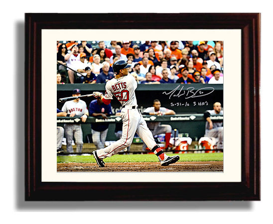 Mookie Betts - Three Home Run Game Baseball Wall Art 8x10 Beveled Frame wall art print – Baseball Wall Art decor