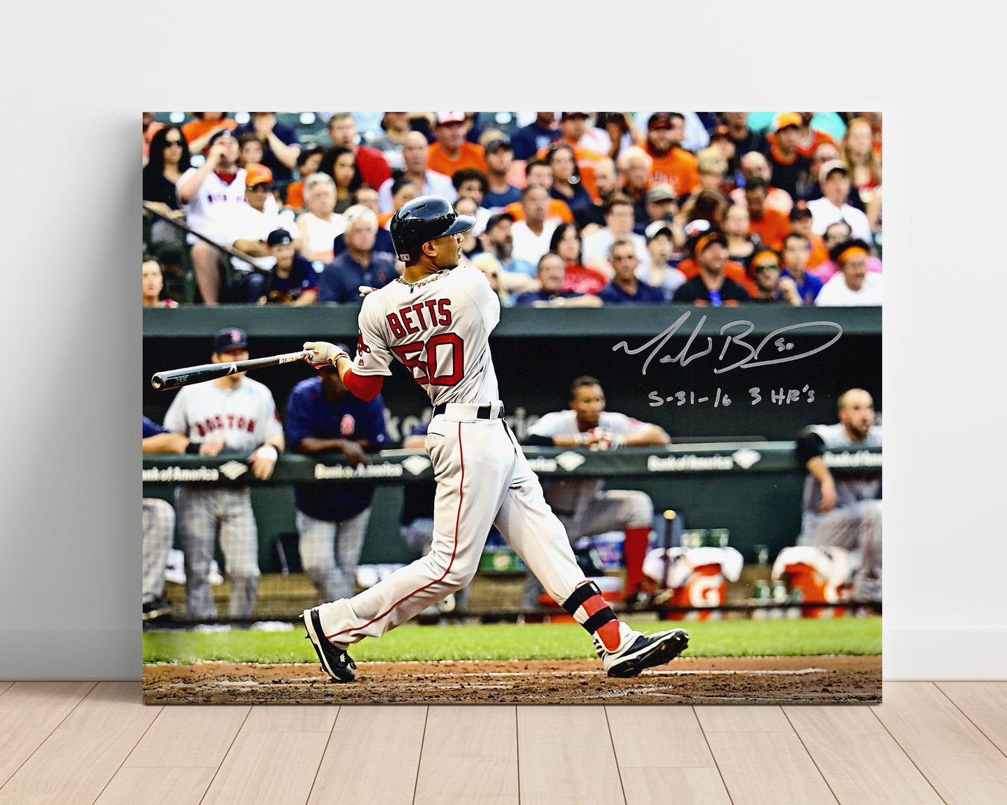Mookie Betts - Three Home Run Game Baseball Wall Art 16x20 Unframed Print wall art print – Baseball Wall Art decor