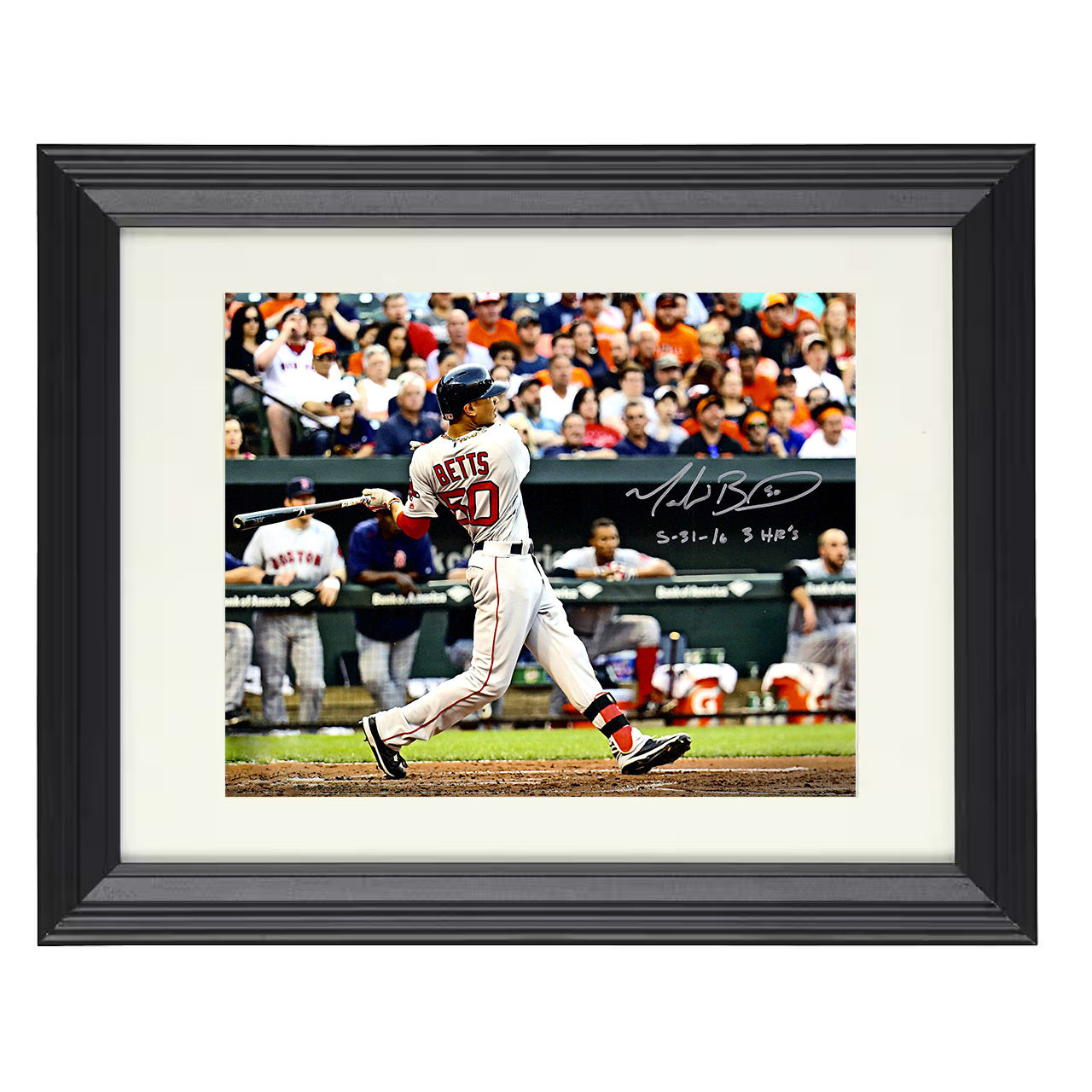 Mookie Betts - Three Home Run Game 8x10 black beveled framed baseball wall art