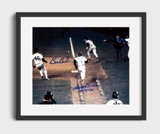 Mookie Wilson and Bill Buckner - Ball Through the Legs 8x10 Canvas baseball wall art
