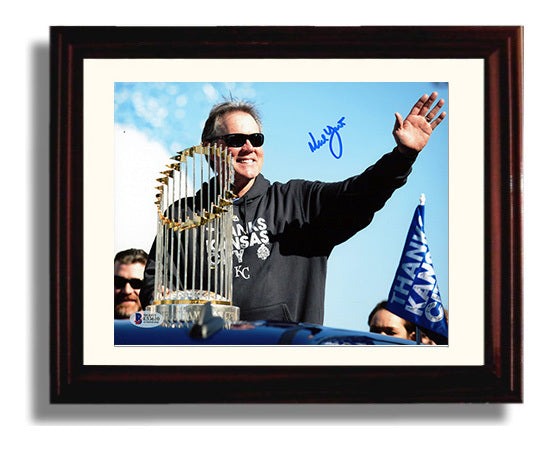 Ned Yost - Championship Trophy Celebration Baseball Wall Art 8x10 Beveled Frame wall art print – Baseball Wall Art decor