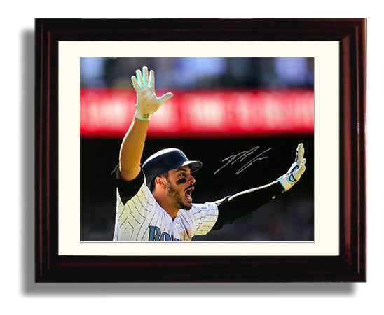 Nolan Arenado - Charging Ground Ball Baseball Wall Art 8x10 Beveled Frame wall art print – Baseball Wall Art decor