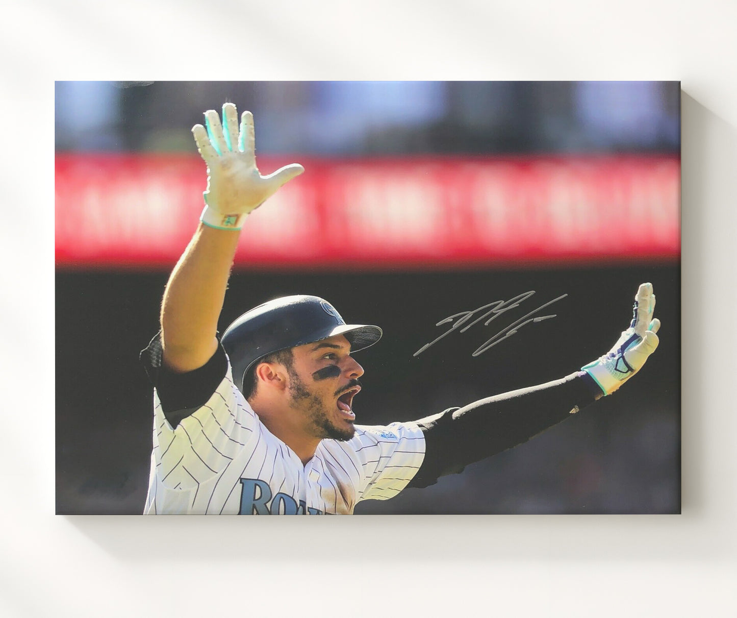 Nolan Arenado - Charging Ground Ball Baseball Wall Art 20x24 Canvas wall art print – Baseball Wall Art decor