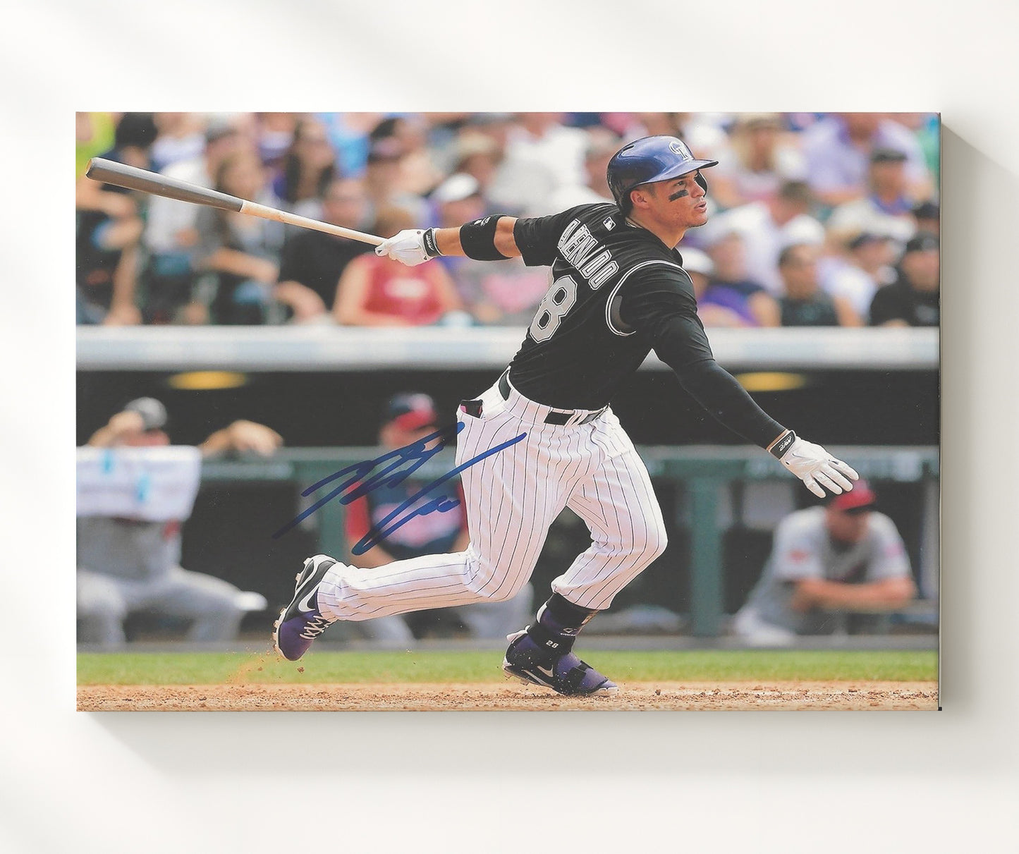 Nolan Arenado - Strong Throw Across Diamond Baseball Wall Art 20x24 Canvas wall art print – Baseball Wall Art decor
