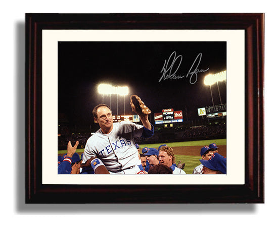 Nolan Ryan - Carried Above Teammates Baseball Wall Art 8x10 Beveled Frame wall art print – Baseball Wall Art decor