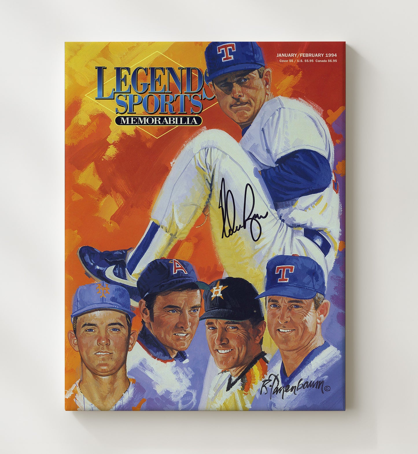Nolan Ryan - Legends Montage SI Cover 1994 Baseball Wall Art 20x24 Canvas wall art print – Baseball Wall Art decor
