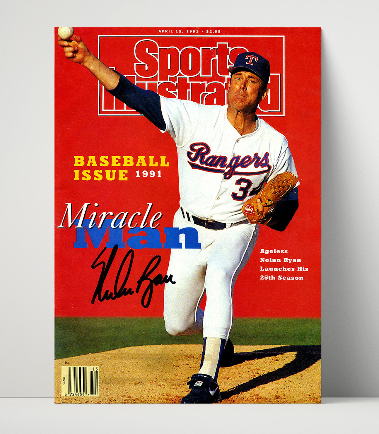 Nolan Ryan - Miracle Man Windup SI Cover 1991 Baseball Wall Art 16x20 Unframed Print wall art print – Baseball Wall Art decor