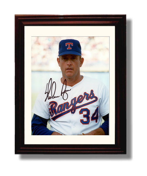 Nolan Ryan - Texas Legend Close Up Hall Of Fame 1993 Baseball Wall Art 8x10 Beveled Frame wall art print – Baseball Wall Art decor
