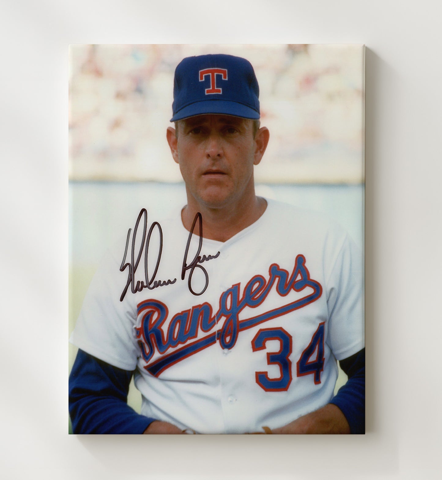 Nolan Ryan - Texas Legend Close Up Hall Of Fame 1993 Baseball Wall Art 20x24 Canvas wall art print – Baseball Wall Art decor