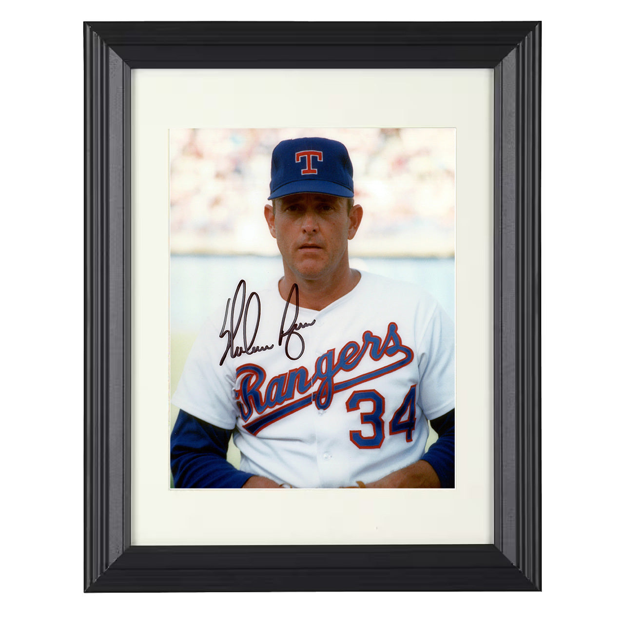 Nolan Ryan - Texas Legend Close Up Hall Of Fame 1993 8x10 black beveled framed baseball wall art