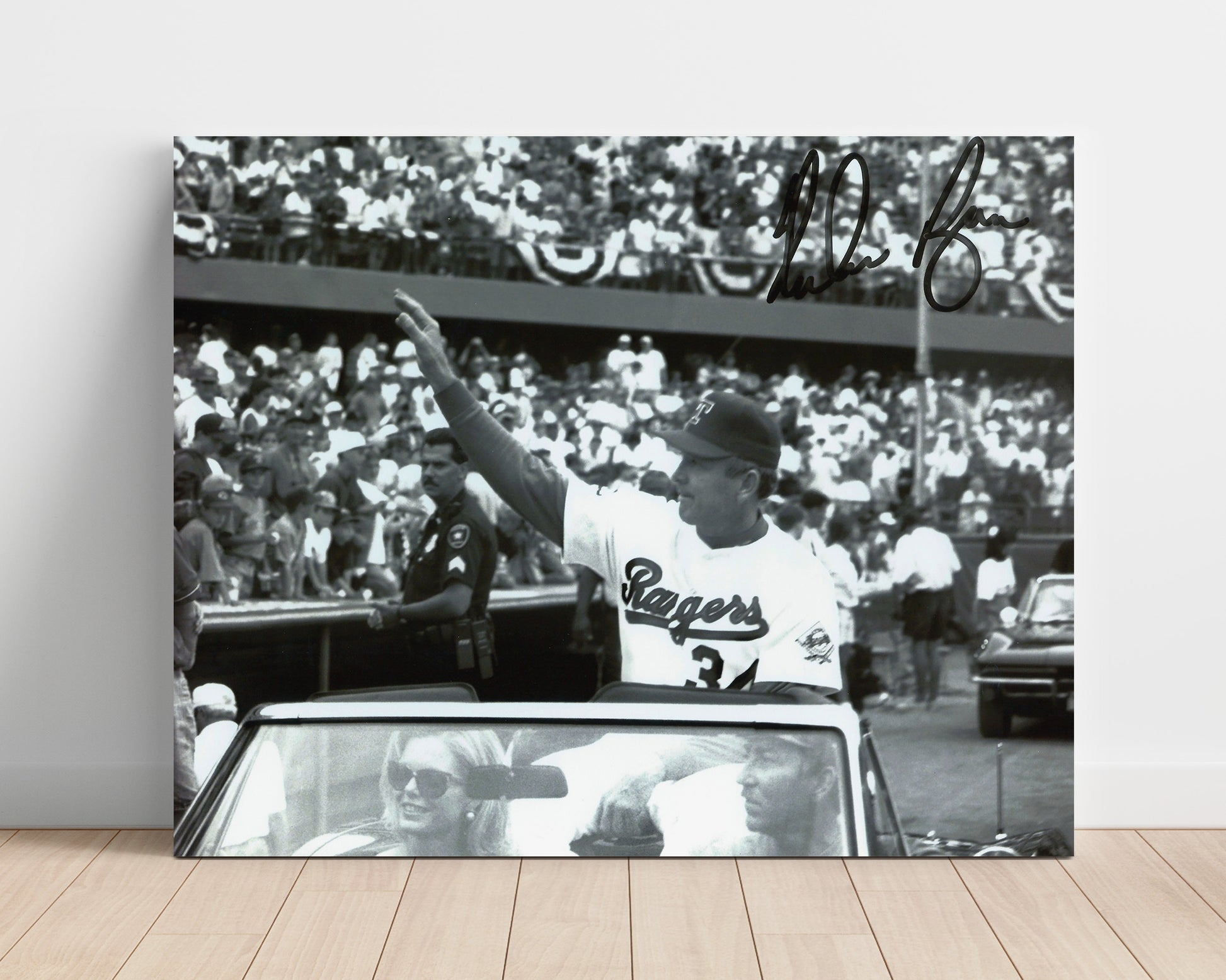 Nolan Ryan - Waving from Parade Car Baseball Wall Art 16x20 Unframed Print wall art print – Baseball Wall Art decor