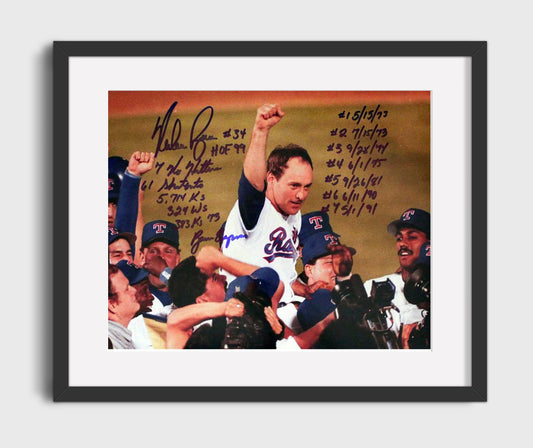 Nolan Ryan Stats Milestone - Action 8x10 Canvas baseball wall art